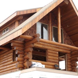 Medicine Hat Cabin - Log Shell Front View