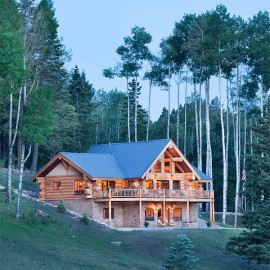 New Mexico Handcrafted Log Home