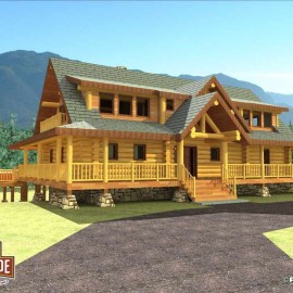 Cascade Handcrafted Log Homes - 3057 Oklahoma - Front View
