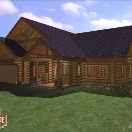 Cascade Handcrafted Log Homes - 3367 Edwards - Front Garage View