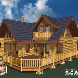 Cascade Handcrafted Log Homes - Breckenridge - Rear Deck View