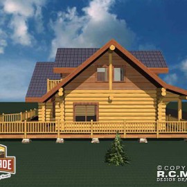 Cascade Handcrafted Log Homes - Breckenridge - Side Deck View