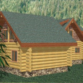Cascade Handcrafted Log Homes - Missezula - Side View