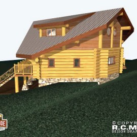 Cascade Handcrafted Log Homes - Second Spring - Exterior View Side