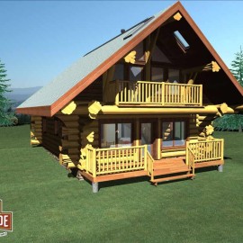 Cascade Handcrafted Log Homes - Slovenia - Exterior View Front Side