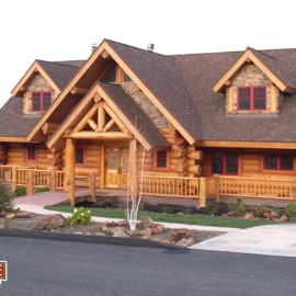 Custom Log Home Built in San Diego