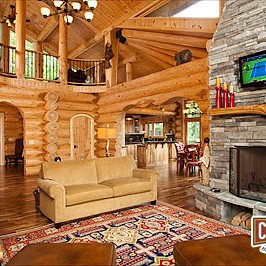 Falling Waters Lodge - Lounge with custom beams