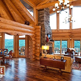 Falling Waters Lodge - Lounge overlooking Blue Ridge Mountains