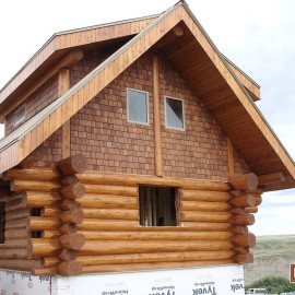 Medicine Hat Cabin - Log Shell Rear View