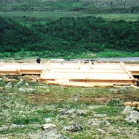 Yokanga Fly Fishing Lodge - Foundation and First Plate Logs