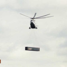 Yokanga Fly Fishing Lodge - Military Helicopter Delivering 35000lbs Containers