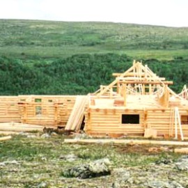Yokanga Fly Fishing Lodge - Timber Roof Trusses Going Up