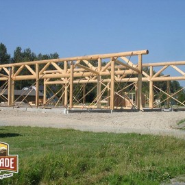 Squiala First Nation Longhouse - Log Framework in Place