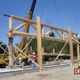 Squiala First Nation Longhouse - Securing and Positioning Truss