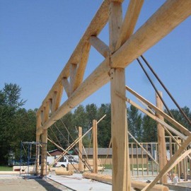 Squiala First Nation Longhouse - Side View Enormous Trusses