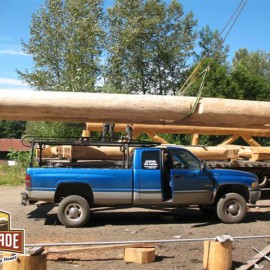 Squiala First Nation Longhouse - Trusses Delivered on 53 Foot Trailer