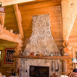 Stone Fireplace - The Lake House