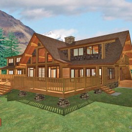 Cascade Handcrafted Log Homes - 7700 Wilderness Retreat