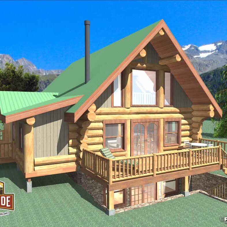 1228 Contemporary Cascade Handcrafted Log Homes