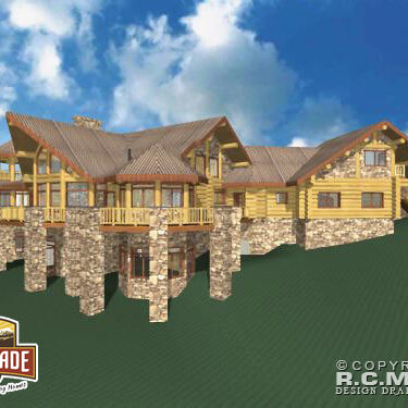 Cascade Handcrafted Log Homes - 4467 Nantahala - Rear Deck Side View