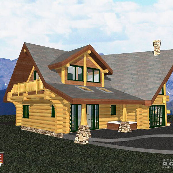 Cascade Handcrafted Log Homes - Arrowhead - Side View