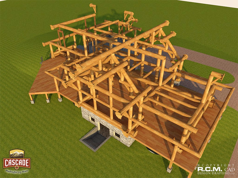 Western Red Cedar Hybrid Log Home