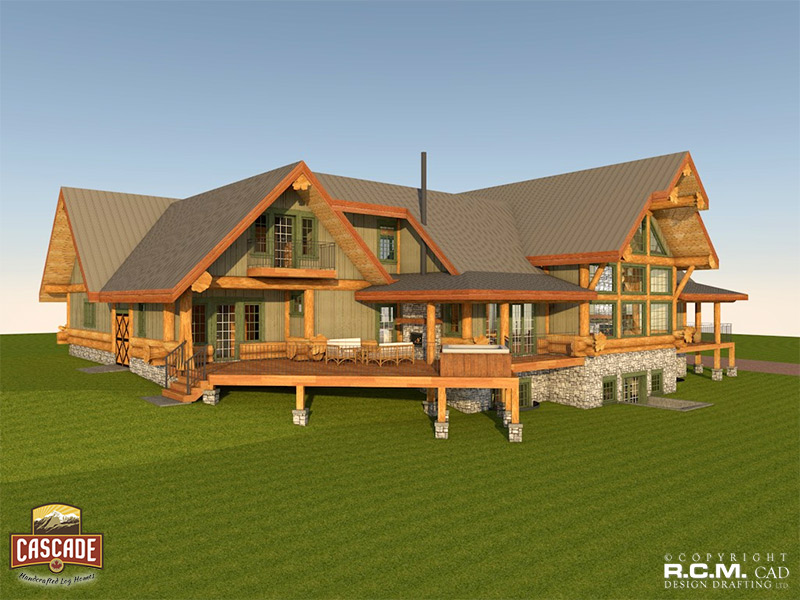 Western Red Cedar Hybrid Log Home