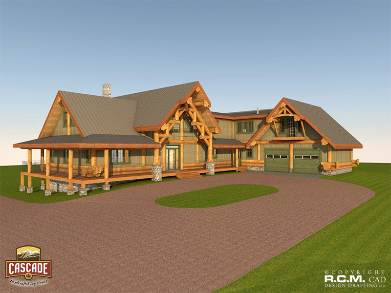 Western Red Cedar Hybrid Log Home