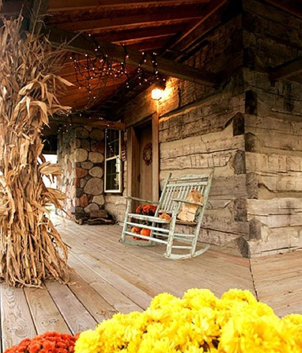halloween rustic porch