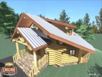 Cascade Handcrafted Log Homes - 1150 Spring - Exterior View Above