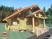 Cascade Handcrafted Log Homes - 1150 Spring - Exterior View Front