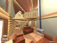Cascade Handcrafted Log Homes - 1150 Spring - Interior View Lounge