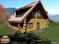 Cascade Handcrafted Log Homes - 1310 Oroville - Exterior View Front Alternate