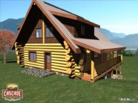 Cascade Handcrafted Log Homes - 1310 Oroville - Exterior View Front