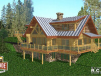 Cascade Handcrafted Log Homes - 2180 Cranberry Cove - Side Deck View