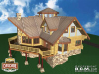 Cascade Handcrafted Log Homes - 4152 Cloudcroft - Deck Side View