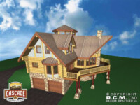 Cascade Handcrafted Log Homes - 4152 Cloudcroft - Garage Deck View