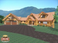 Cascade Handcrafted Log Homes - 2491 Sparta - Garage Front Driveway View