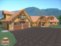 Cascade Handcrafted Log Homes - 2491 Sparta - Garage Front View