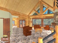 Cascade Handcrafted Log Homes - 2491 Sparta - Interior Lounge View