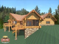 Cascade Handcrated Log Homes - 2491 Sparta - Side Deck View