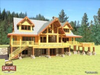 Cascade Handcrafted Log Homes - 3057 Oklahoma - Rear Deck View