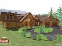 Cascade Handcrafted Log Homes - 3080 Christina Lake - Front Garage View