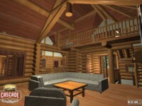 Cascade Handcrafted Log Homes - 3080 Christina Lake - Interior Lounge View