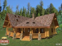 Cascade Handcrafted Log Homes - 3080 Christina Lake - Rear Deck View