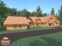 Cascade Handcrafted Log Homes - 3198 Jackson - Front Garage View
