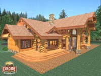 Cascade Handcrafted Log Homes - 3198 Jackson - Rear Corner View