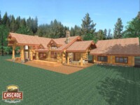Cascade Handcrafted Log Homes - 3198 Jackson - Rear Garage View