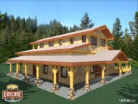 Cascade Handcrafted Log Homes - 3268 Horse Barn - Front Corner View