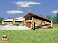 Cascade Handcrafted Log Homes - 3277 Retreat - Front Side Garage View